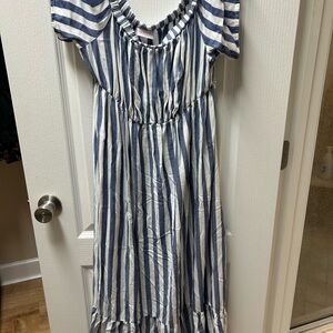 Striped Blue and White Kids Dress